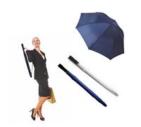 Ombrello manuale Resistente Pioggia Antivento Grande Ǿ cm92 h cm66 con Custodia e Tracolla Blu e Bianco Leggero Manico in Gomma Piuma Impermeabile Viaggio Inverno Riparo Idea Regalo per uomo donna