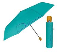 Ombrello Mini Pieghevole Donna - Ombrellino Leggero Compatto Portatile da Borsa Viaggio - Apertura e Chiusura Automatica - Antivento Resistente con Fibra di Vetro - Perletti (Azzurro)