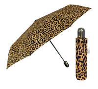 Ombrello Mini Pieghevole Donna - Ombrellino Leggero Compatto Portatile da Borsa Viaggio - Apertura e Chiusura Automatica - Antivento Resistente con Fibra di Vetro - Perletti (Maculato Giallo)