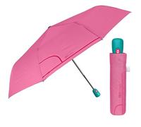 Ombrello Mini Pieghevole Donna - Ombrellino Leggero Compatto Portatile da Borsa Viaggio - Apertura e Chiusura Automatica - Antivento Resistente con Fibra di Vetro - Perletti (Rosa)