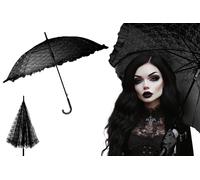 Ombrello nero gotico in simil pizzo 70 cm