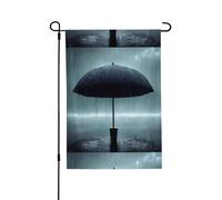 Ombrello nero sotto la pioggia Bandiera Adatto per interni ed esterni, perfetto per casa, giardino, eventi e manifestazioni patriottiche.