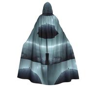 Ombrello nero sotto la pioggia Mantello con cappuccio di Halloween con cappuccio oversize Perfetto per Cosplay, feste in maschera, feste, costumi