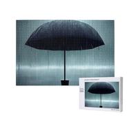 Ombrello nero sotto la pioggia Puzzle in legno 1000 pezzi - Scatola di colore Imballaggio Family Leisure Challenge con decorazione interna