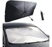 Ombrello Parasole Auto Parabrezza [140 x 80 cm] - Oscurante Termico Pieghevole Grande per SUV, Monovolume e Camion - Protezione Solare UV Riflettente, Protegge Cruscotto e Sedili (Taglia L)