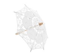 Ombrello Parasole in Pizzo e Cotone Bianco per Matrimonio