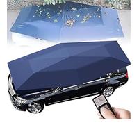 Ombrello parasole per auto, parasole pieghevole impermeabile per auto, ombrello per auto completamente automatico con telecomando a forma di foglie che cadono, per parcheggio e campeggio Blue-4.6m
