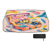 Ombrello parasole per parabrezza auto, 58 x 29,7 cm, colorato, per bagagli da viaggio, colore pesca, girevole a 360°, protezione UV e termica, per auto, SUV, camion