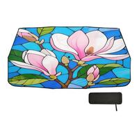 Ombrello parasole per parabrezza auto, 58 x 29,7 cm, in vetro colorato, colore blu magnolia, girevole a 360°, protezione UV e termica, per auto, SUV, camion