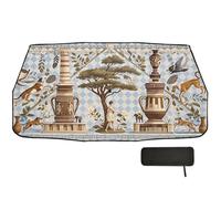 Ombrello parasole per parabrezza auto, 58 x 29,7 cm, scena classica, girevole a 360°, protezione UV e protezione termica per auto, SUV, camion