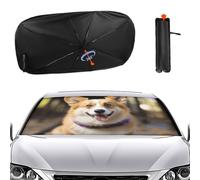 Ombrello parasole per parabrezza con cane Corgi, parasole pieghevole per finestrini anteriori, protezione per la maggior parte delle berline, SUV, camion, accessori per auto