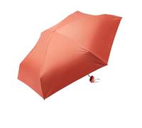 Ombrello parasole pieghevole in plastica nera ultraleggero a sei pieghe, adatto per giornate di sole e pioggia, Arancione