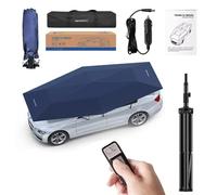 Ombrello per Auto Automatico,ombrellone per auto 5.2x2.3m con supporto esterno/batteria rimovibile,telecomando,tenda da tetto per auto pieghevole con un tocco,tenda parasole con protezione UV,Blue5.2m