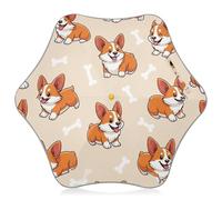 Ombrello per bambini con punte di sicurezza arrotondate, antivento, ombrello da sole e pioggia per bambini 4T-8 Y, tettoia da 89 cm, cane carino beige