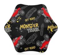 Ombrello per bambini con punte di sicurezza arrotondate, piccolo e carino ombrello da sole e pioggia per bambini 4T-8 Y, tettoia da 89 cm, Cool Monster Trucks nero