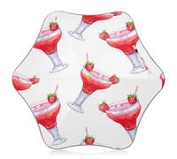 Ombrello per bambini facile da aprire e chiudere, ombrello antivento per pioggia, ombrelli stick per scuola, viaggi, attività all'aperto, cocktail alla fragola