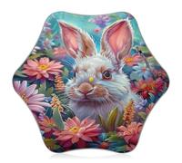 Ombrello per bambini ragazze ragazzi, ombrello con gancio, ombrelli bastone per scuola, viaggi, attività all'aperto, carino coniglio fiore colorato