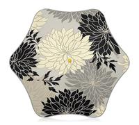Ombrello per bambini, resistente al vento, ombrelli stick per scuola, viaggi, attività all'aperto, elegante floreale nero beige
