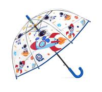 Ombrello per Bambini Trasparente a Bastone a Forma di Campana Cuore | Manico Semirotondo,Cupola Chiara Resistente al Vento,Leggero e Stabile,Regali per Bambini,Scuola, Viaggi all'Aperto