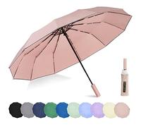 Ombrello per pioggia, antivento, da viaggio, compatto, pieghevole, automatico, per uomo-donna, ombrello grande per 2 persone, piccolo ombrello con grande tettuccio, per uomini, donne e famiglia