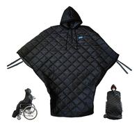 Ombrello per sedia a rotelle, Coperta per sedia a rotelle Poncho con cappuccio in tessuto foderato in caldo pile Antivento e impermeabile Copertura completa per il corpo per adulti Uomini Donne, Alte