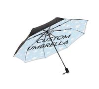 Ombrello personalizzato con stampa di testo fotografico con logo, antivento, compatto, pieghevole, per adulti, viaggi, golf, eventi, design a 3 pieghe con rivestimento nero