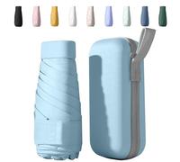 Ombrello Piccolo, Mini Ombrello Tascabile, Ombrello Da Viaggio Da Viaggio Pioggia e Sole Piccolo Compatto Ombrello Da Donna Piccolo Ombrello Anti-Uv Per Pioggia（blu）