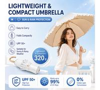 Ombrello pieghevole creativo da donna, design a doppio uso per protezione dal sole e dalla pioggia, ombrello portatile con protezione UV, adatto per uso quotidiano e come regalo Ombrello pieghevole ve