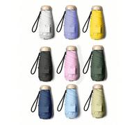 Ombrello pieghevole mini da 7,5 pollici/19 cm, parasole da donna, ombrello portatile per protezione solare all'aperto, protezione UV con borsa di trasporto, accessorio essenziale per i viaggi e il rit