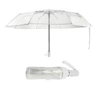 Ombrello pieghevole trasparente completamente automatico ombrello durevole esterno triplo pieghevole ombrello da viaggio ombrello compatto chiaro ombrello per pesca all'aperto viaggi