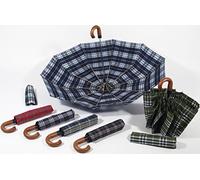 Ombrello pieghevole uomo scozzese manico in legno automatico 10 stecche