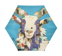 Ombrello pieghevole UV50+ perfetto per auto, golf e on-the-go antivento parasole impermeabile ombrelli per pioggia adulto auto aperto sombrillas de lluvia-Vintage Colorful Goat
