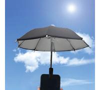 Ombrello portatile per telefono, ombrello parasole impermeabile con supporto per telefono, mini ombrello con protezione UV, adatto per pioggia leggera, parasole universale per telefono anti-abbagliame