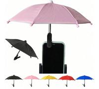 Ombrello portatile per telefono, ombrello parasole impermeabile con supporto per telefono, ombrello mini con protezione UV, adatto per pioggia leggera, parasole universale per telefono anti-abbagliame