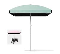 Ombrello quadrato da giardino, 160 x 160 cm, protezione UV, per esterni, spiaggia, mercato, campeggio, balcone, terrazza, colore ciano ed elegante