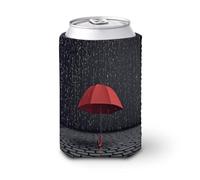 Ombrello rosso sotto la pioggia, maniche isolate riutilizzabili per tazze da caffè, divertenti e resistenti, in neoprene per bevande fredde e calde, porta bevande per caffè freddo
