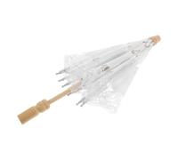 Ombrello Sposa per Matrimonio Pizzo Ricamato in Cotone Bianco | Decorazione Elegante e Romantica, per Cerimonie All’aperto, Tavoli Centrali e Ombra per Sposa
