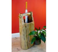 Ombrello Supporto Legno Albero Tronco Teak Massello Portaombrelli Corridoio