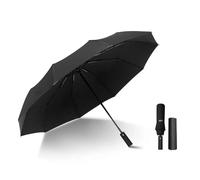Ombrello tascabile automatico KONO Sturmfester per uomo e donna antivento nero compatto portatile