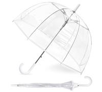 Ombrello trasparente a bolle d'aria Canopy Rainproof Ombrelli trasparenti per adulti, perfetto per matrimoni e lauree foto - J Hook si apre automaticamente, Bianco trasparente, m