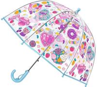 Ombrello trasparente a bolle per bambini, perfetto per camminare, manico curvo, cupola trasparente e carina, ombrello di sicurezza per bambini Clear Umbrella, Confetteria, S