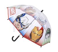 Ombrello Trasparente Bambino,Avengers,Apertura Manuale con Meccanismo Antivento e Aste di Sicurezza,Licenza Ufficiale Marvel,Multicolore, taglia unica