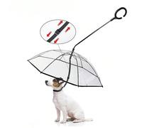 Ombrello trasparente per animali domestici, ombrello per cani con guinzaglio regolabile, un must per portare a spasso il tuo cane sotto la pioggia, non c'è bisogno di preoccuparsi che il tuo cane si b