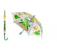 ombrello trasparente per bambini con dinosauri, automatico, 64 cm