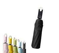 Ombrello Triplo Apribile E Retrattile con Fibbia, Ombrello Pieghevole con Apertura Automatica E Chiusura Automatica per Donna E Uomo, Ombrello da Viaggio Portatile (Black)