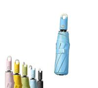 Ombrello Triplo Apribile E Retrattile con Fibbia, Ombrello Pieghevole con Apertura Automatica E Chiusura Automatica per Donna E Uomo, Ombrello da Viaggio Portatile (Blue)