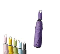 Ombrello Triplo Apribile E Retrattile con Fibbia, Ombrello Pieghevole con Apertura Automatica E Chiusura Automatica per Donna E Uomo, Ombrello da Viaggio Portatile (Purple)