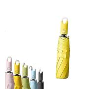 Ombrello Triplo Apribile E Retrattile con Fibbia, Ombrello Pieghevole con Apertura Automatica E Chiusura Automatica per Donna E Uomo, Ombrello da Viaggio Portatile (Yellow)