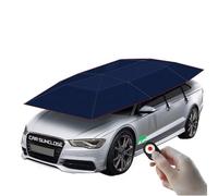 Ombrello universale per auto coperto, pieghevole, automatico, con telecomando, portatile, per protezione auto, blu navy, 1,5 x 0,6 m.