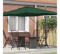 vidaXL Ombrellone 351 x 250 x 260 cm Poliestere e Alluminio Verde